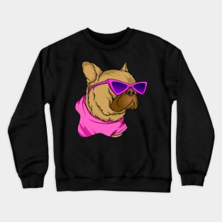 Funny 90s Vibe Pug Wearing Pink Sunglasses Vintage Pug Lover Gift Crewneck Sweatshirt